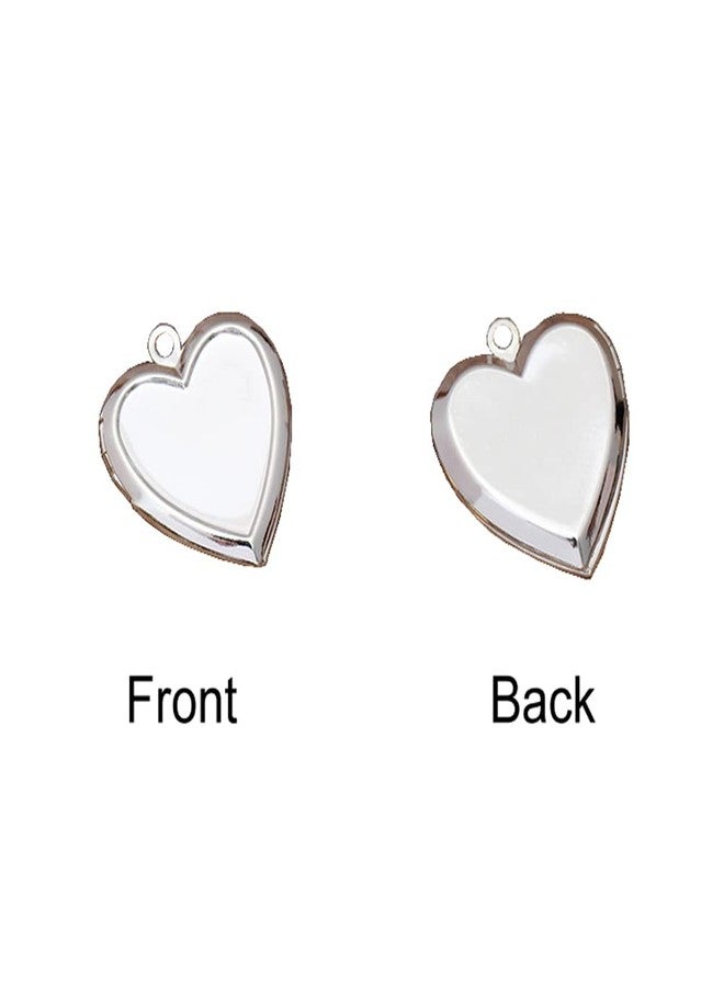 lasenersm 6 Pieces Mini Brass Heart-Shaped Photo Locket Pendants, Silver - Image 2